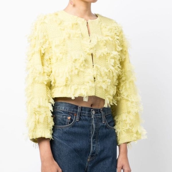 Baum und Pfergarten yellow Beckett textured cropped jacket NWT - Picture 2 of 5